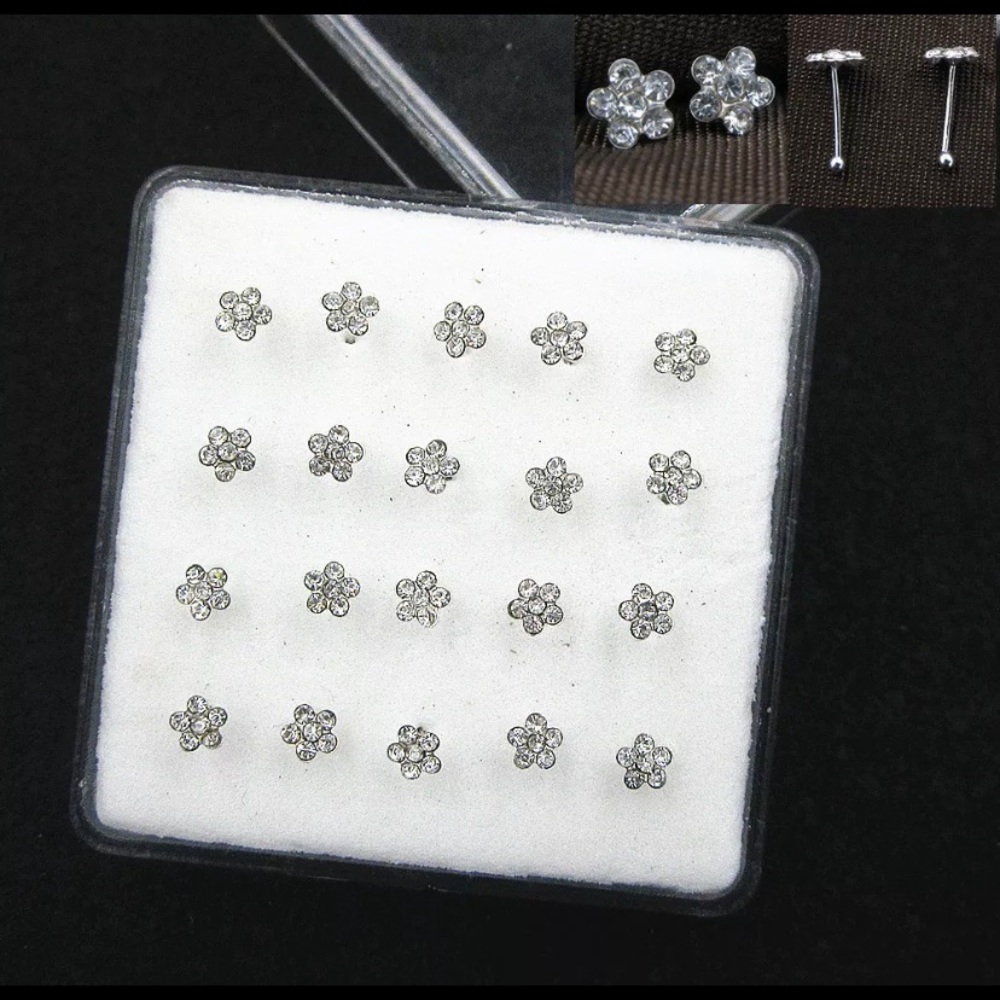 white flower nose ring